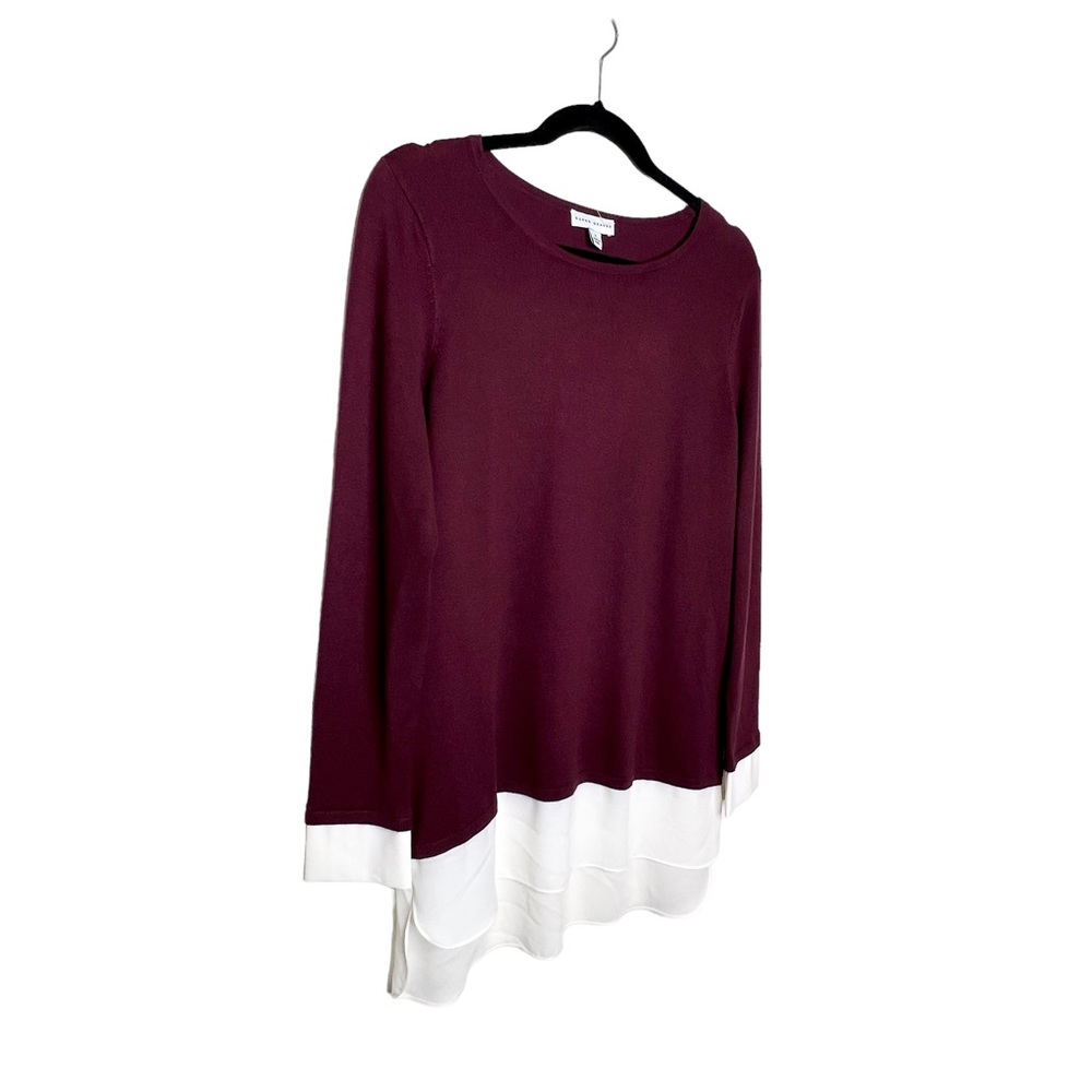 NEW Susan Graver Layered Sweater Top Violet Size Small - Picture 2 of 5